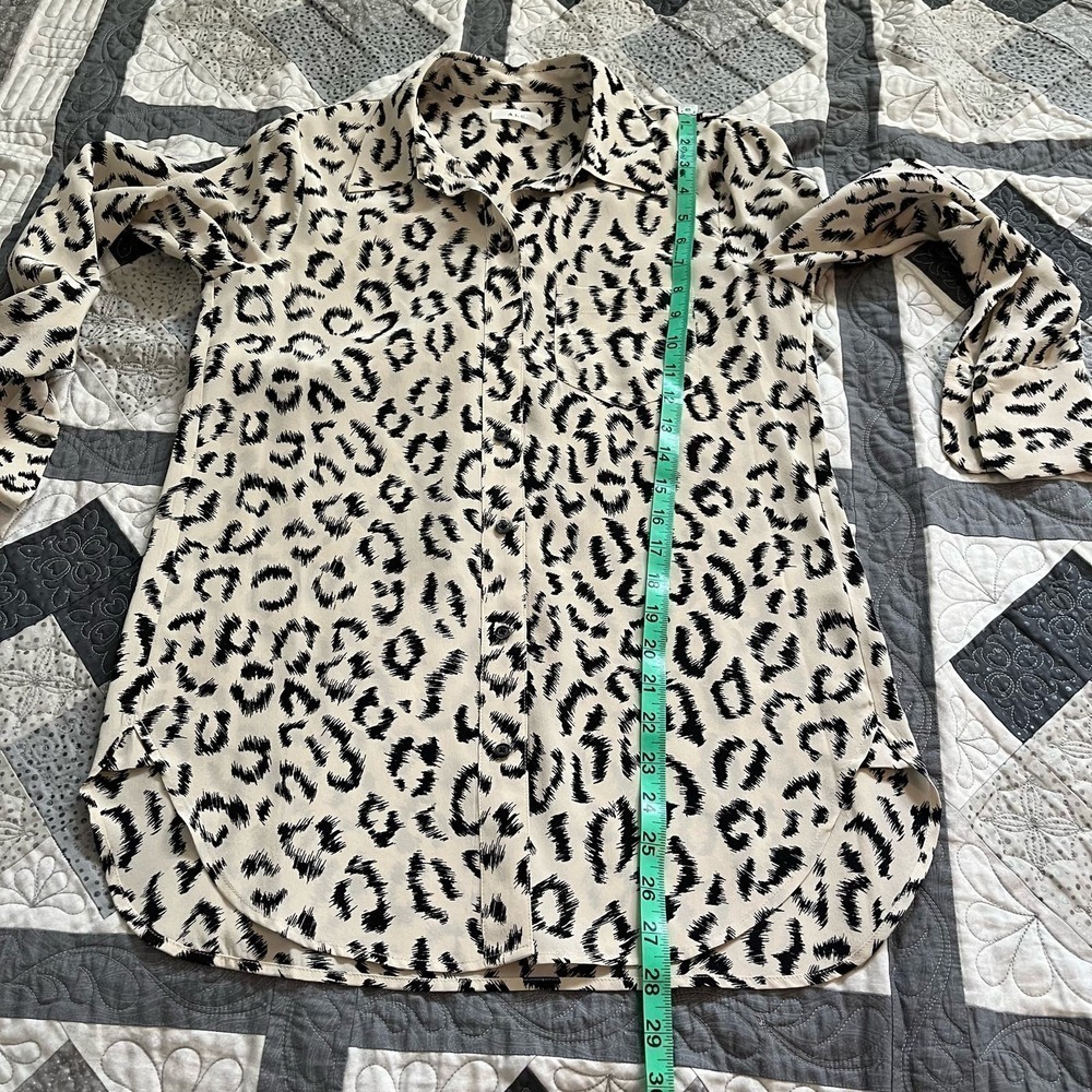 A.L.C. Emerson Leopard Printed Silk Button Down women’s size‎ 2 - Picture 8 of 8